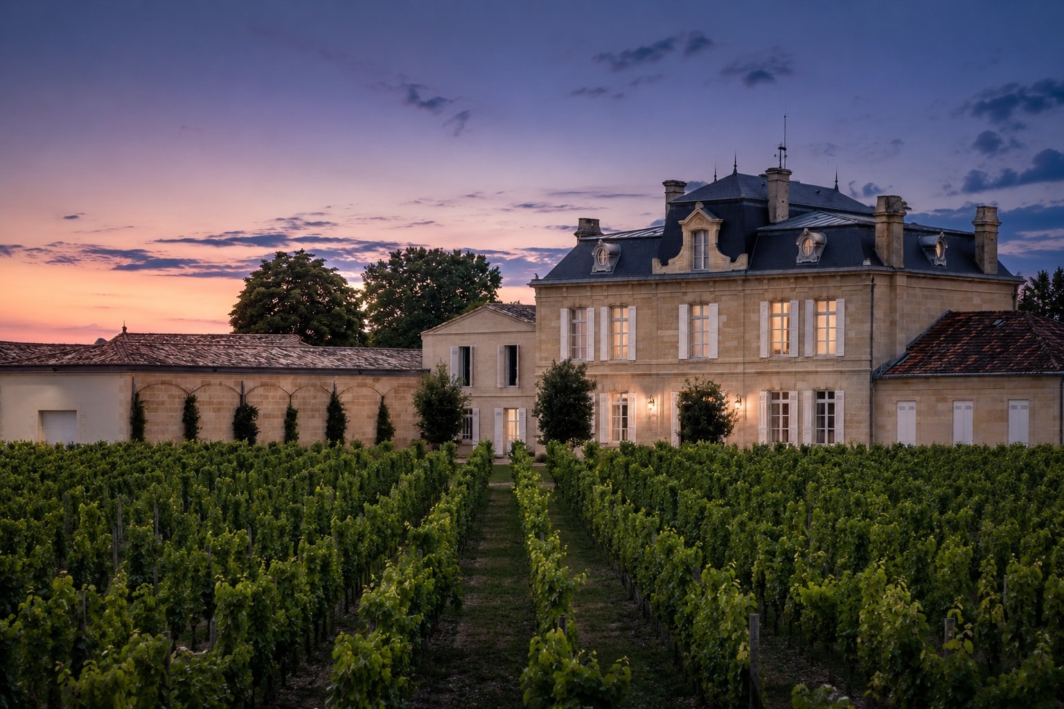 Château Leoville Las Cases evning lights